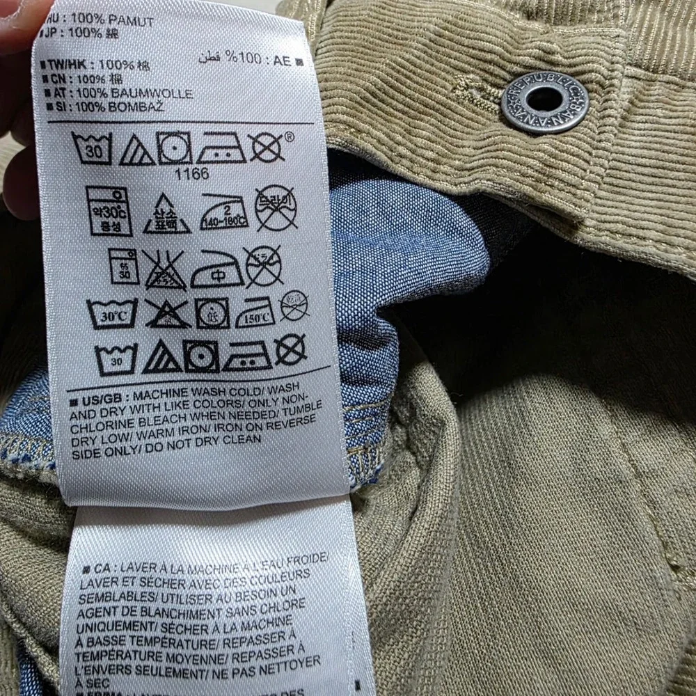 Banana Republic Corduroy Pants Mens 32x32 Tan‎ Khaki Pima Cotton 5-Pocket Cords